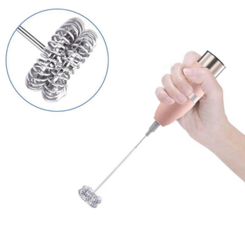 

Ручной взбиватель из нержавеющей стали с двойной спиральной ручкой, взбиватель для молока и кофе, взбиватель для пены, Миксер с мини ручкой, ...