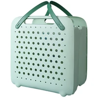 folding flexible plastic laundry washing basket with handles bin wall mounted clothes storage hamper organizer