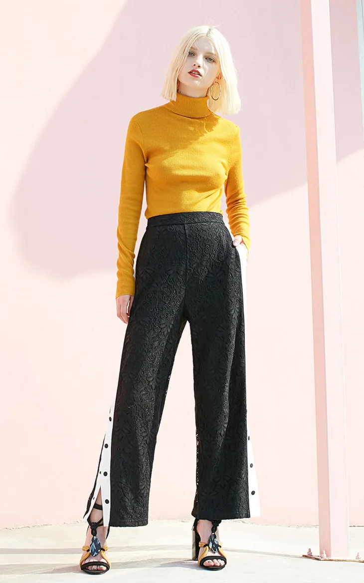 Vero Moda осенний 100% шерстяной приталенный минималистичный вязаный базовый свитер с