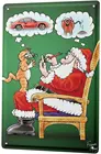 Жестяной знак Ностальгический Рождественский Санта-Клаус Кот металлическая настенная табличка 16x12 дюймов украшение Санта-Клауса