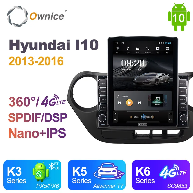 Автомобильная магнитола Nano Vertical Ownice Android 10 0 2din для Hyundai I10 2013 2016 автомобильная