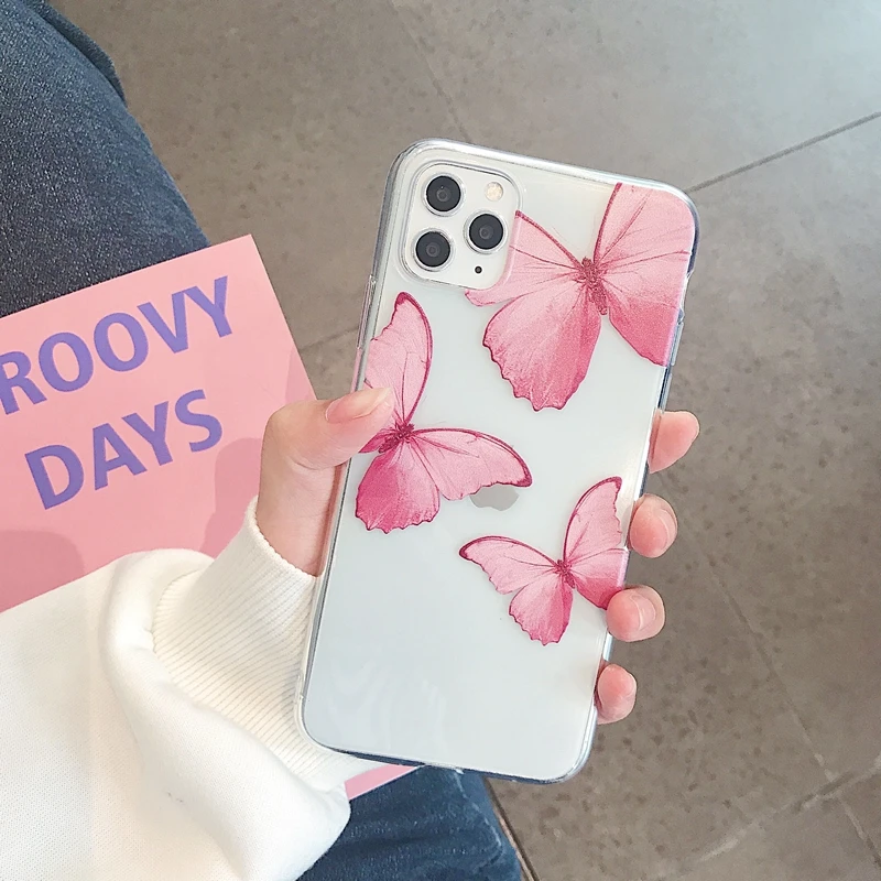 Swallowtail Бабочка Печать Прозрачный Мягкий ТПУ силиконовый чехол для iPhone 6 6G 6s 7 8 Plus 10