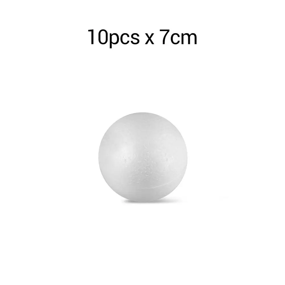 10pcs x 7cm 7/10/12 см DIY пенопластовые шарики White Craft пенопластовые шарики моделирование пенополистирол шары Рождественская елка шары вечерние украшениями круглой формы - Цвет: 10pcs x 7cm
