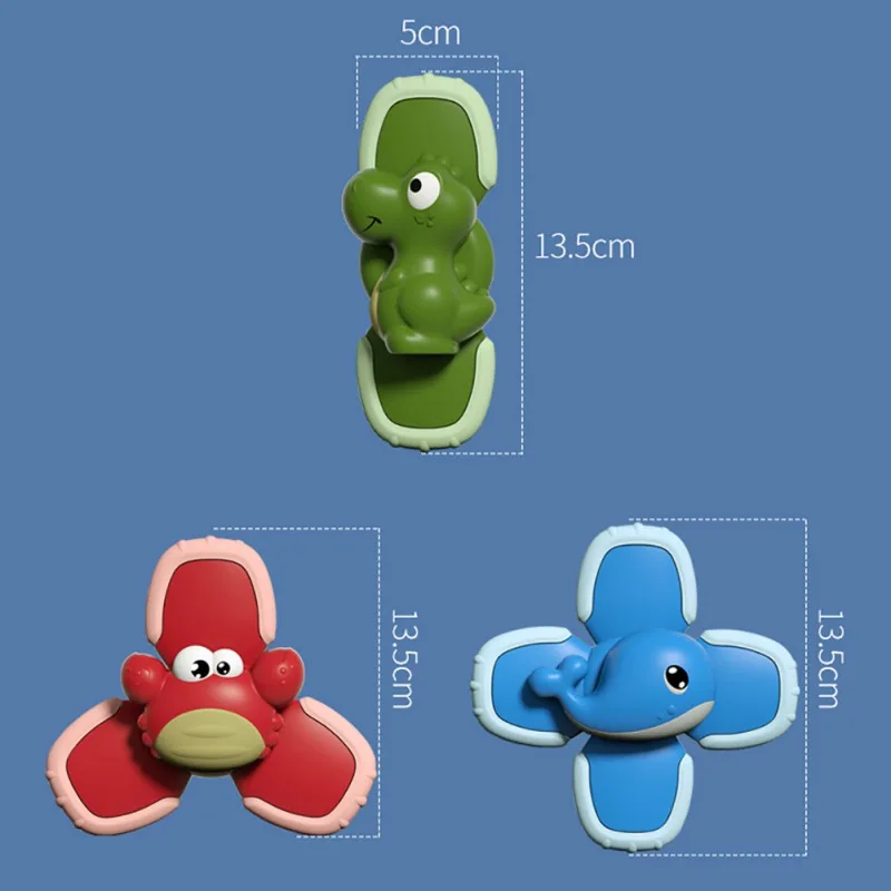 

Toddler Baby Early Learning Toys Safe Funny Table Sucker Suction Cup Spinning Top Suction Baby Bath Toys