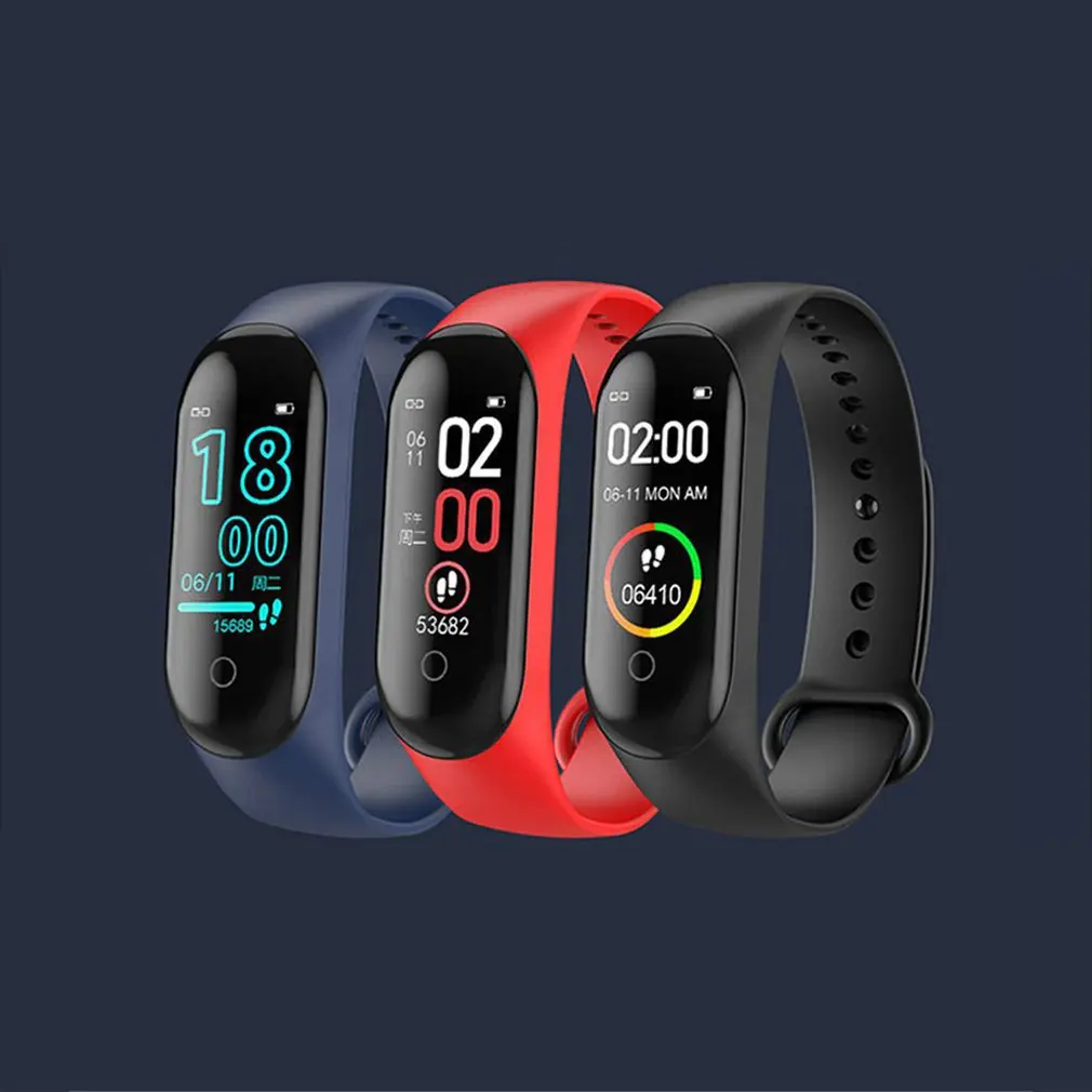 M4 Смарт часы браслет монитор сердечного ритма для мониторинга здоровья цветной