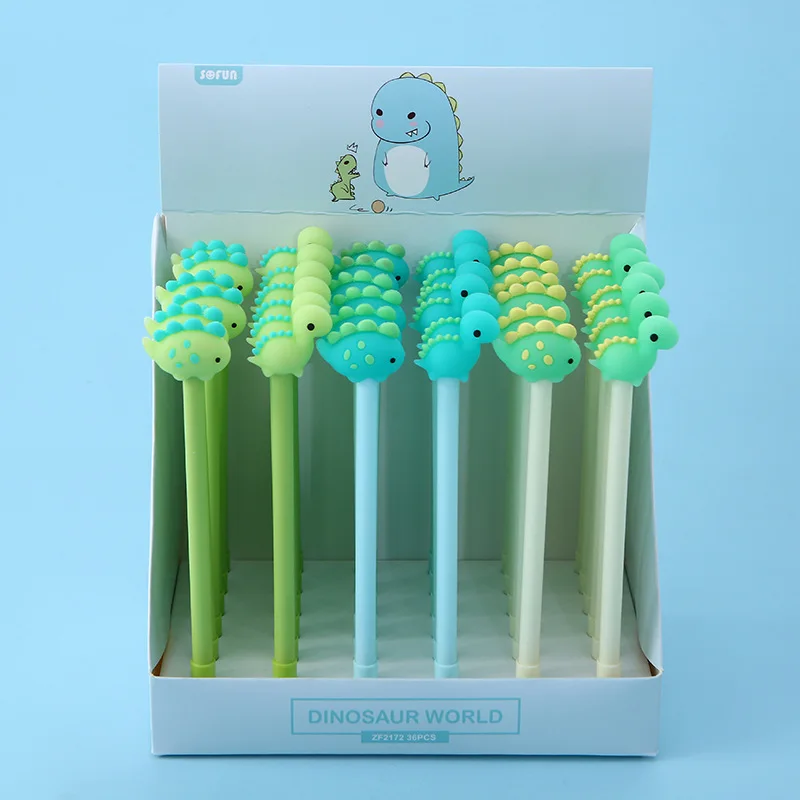 2 шт. кавайная Мягкая силиконовая гелевая ручка динозавр 0 5 мм черные/синие