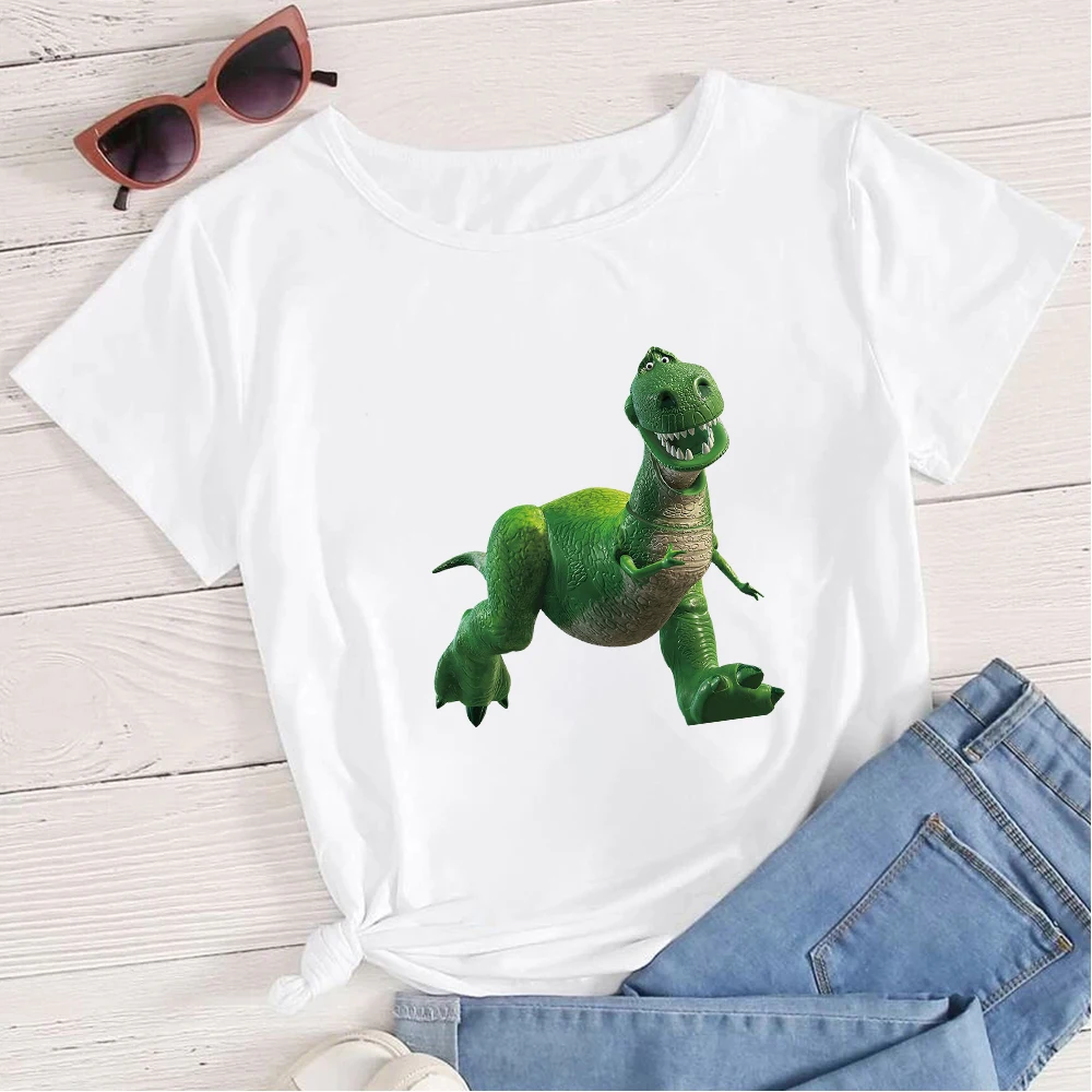 

Disney T Shirt Women Cute Cowboy Rex Graphic T Shirts Short Sleeve Creative Top Tee 90s Toy Story Animated Clothes Tumblr Mujer