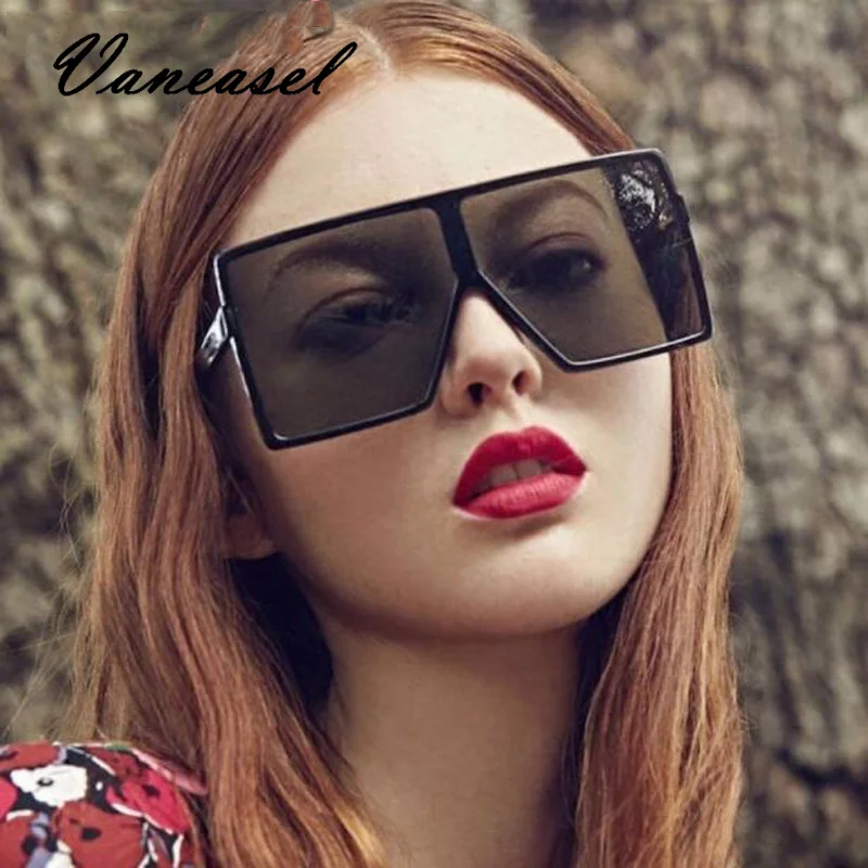 VANEASEL негабаритных солнцезащитных очков для женщин Роскошные брендовые