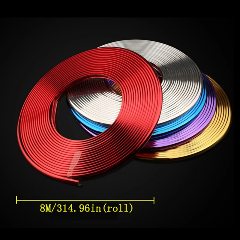 8M Wheel/Rim Decorative Strip Sticker Plating Car Wheel Hub Rim Mouldings Strips Protector Ring New | Автомобили и мотоциклы