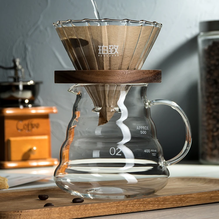 

Barista Accessories Coffee Filter Glass Reusable Coffeeware V60 Dripper Coffee Filter Holder Caffitaly Kitchen Tools ED50CF