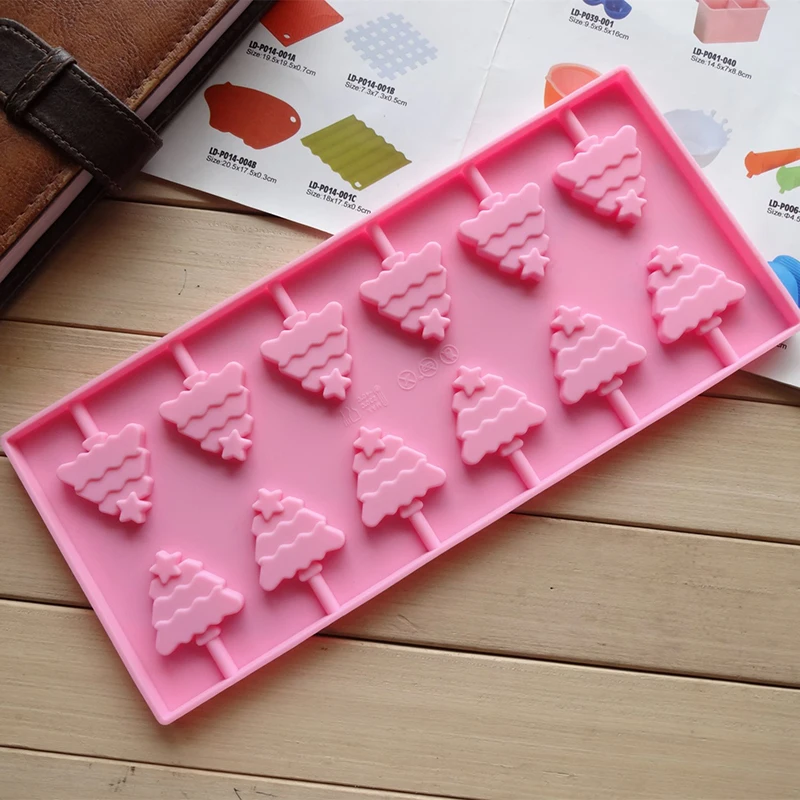 Новая силиконовая форма для леденцов на рождественскую елку круглая шоколадная