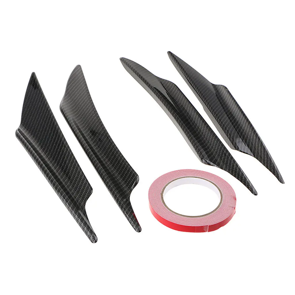4x Car Front Bumper Lip Splitter Body Spoiler Canards Exterior Carbon Fiber | Kits