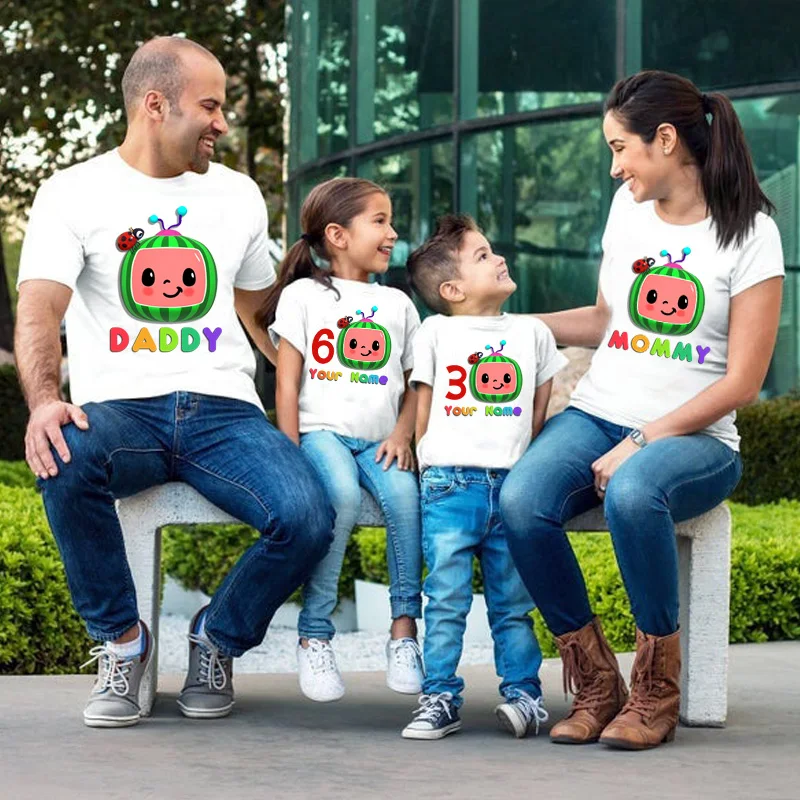 

Personalized Shirt Family Gift Birthday Shirt boys party Custom Name TShirt Boys Children Kids Clothes Daddy Mommy Party Outfits