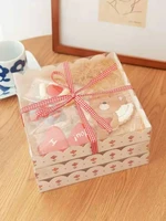 5pcs 7 8 x 7 8 x 1 3 inches bakery gift boxes cookie boxes new year valentines day gift wrapping