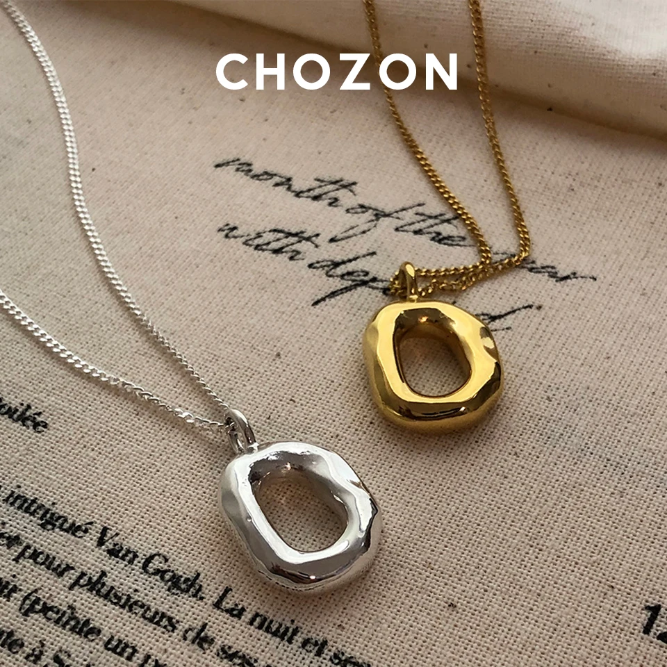 

S925 sterling silver necklace heavy industry oval doughnut necklace minimal chic chain trendy Luxury Wedding 18K Gold necklace