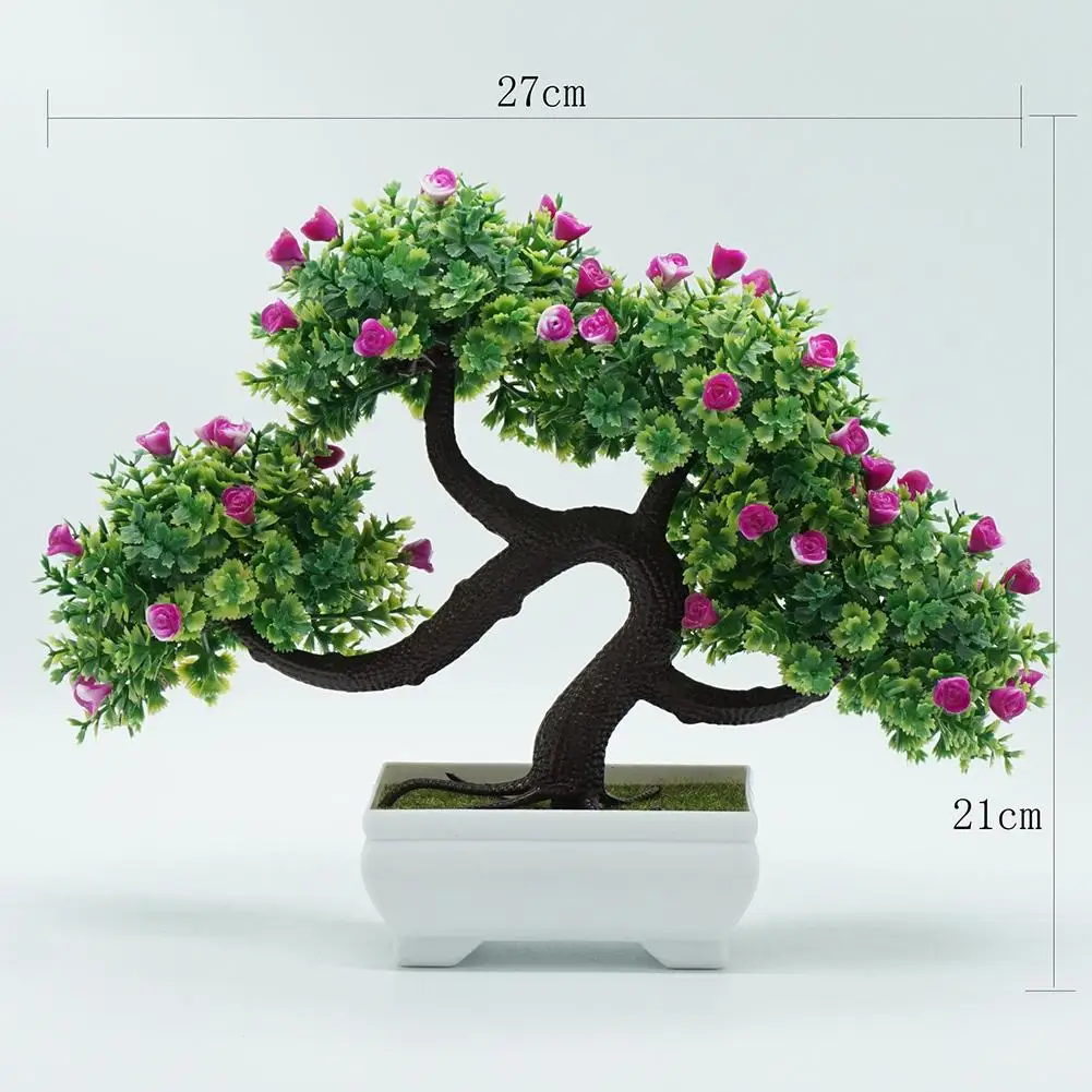 

Small Tree Fake Plants Fake Flowers Potted Ornaments Bathroom Accessories Home Decor Plastic Artificial Bonsai Plants with Pot
