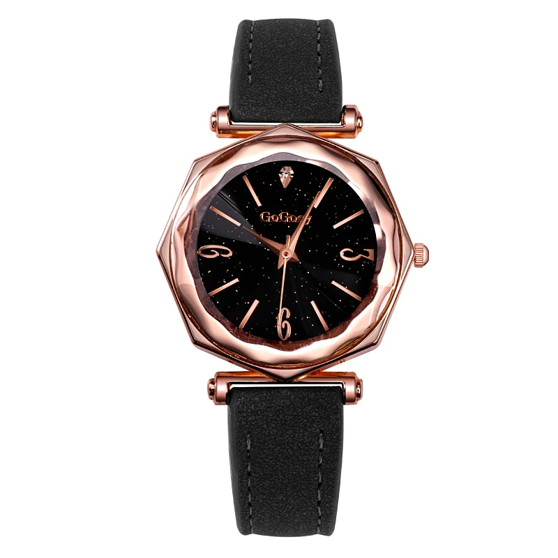

New Crystal Luxury Dress Relojes Brand Gogoey Watch Women Elegant Quartz Wristwatch Mujer Pu Leather Watch Woman Feminino Montre
