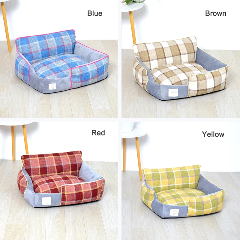 Домашние животные бинго хлопок лен кровать собаки съемный питомник кошка дом