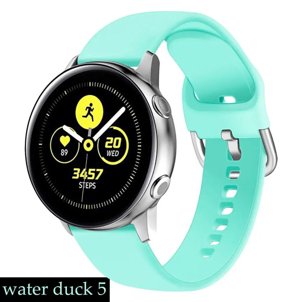 water duck 5 Силиконовый ремешок pulseira для samsung galaxy watch 46 мм gear s3 S2 huawei watch gt 20/22 мм galaxy watch active Ремешки для наручных часов - Цвет ремешка: water duck 5