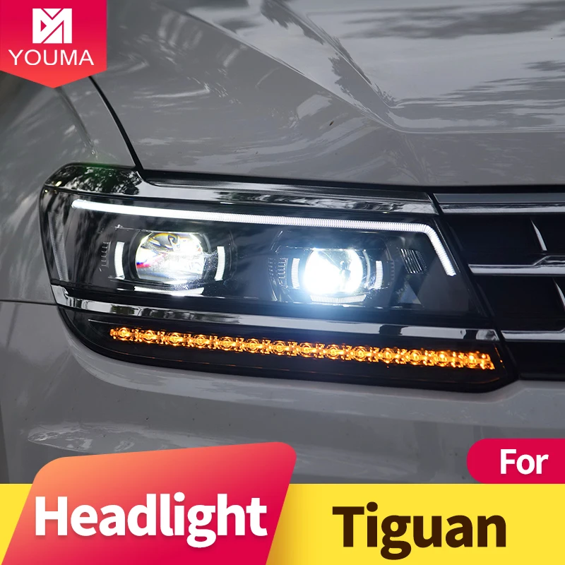 Головной светильник в сборе для Volkswagen Tiguan 2016-2019 светодиодный Противотуманные