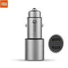 Оригинальное автомобильное зарядное устройство Xiaomi MI QC 3,0, 5 В, 3 А, двойной USB 9 В, 2 А, 12 В, а, быстрая зарядка для iPhone 13, Samsung, Android one