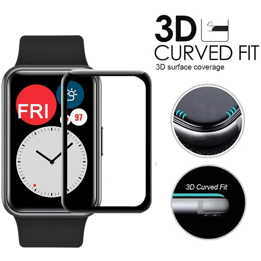 

20D Curved Edge Protective film for Huawei Watch Fit Honor Watch ES Smart Watch soft screen protector accessories Not Glass