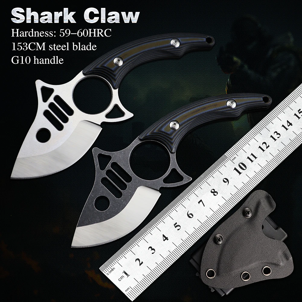 

Shark claw knife CSGO tactical karambit knives EDC tool outdoor camping knives hunting and survival utility knifes G10 handle