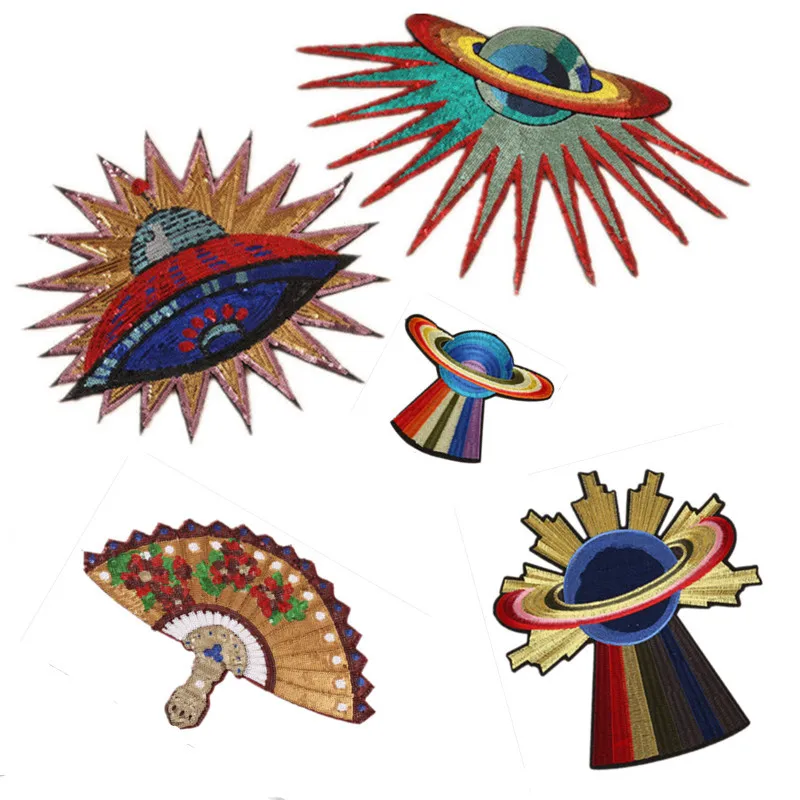 Блестками подвеска в виде космонавта и планеты патчи для глажения на одежды