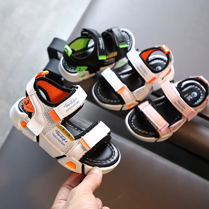 

2021 Kids Sandals Summer Children Sport Pu Leather Sandals Open Toe Toddler Girls Sandals Fashion Baby Soft Beach Shoes For Boys