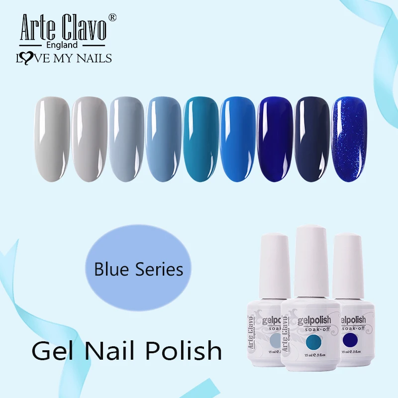 E Clavo Гель лак для ногтей маникюр длительного действия УФ 15 мл Blue Series Цвет