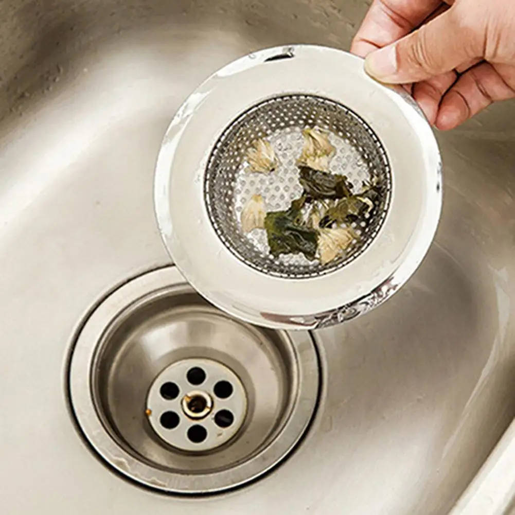 

Stainless Steel Mesh Sink Strainer Trap Bath Hair Drain Hole Metal Filter Hair Food Residue Interception Kitchen Bathroom Acces