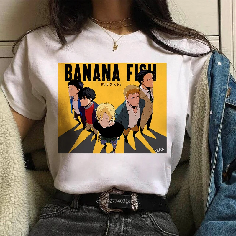 

Daily Japanese Kawaii Graphic Top Tee Cartoon Manga Oversized Casual Streetwear Banana Fish Anime Comics T Shirt