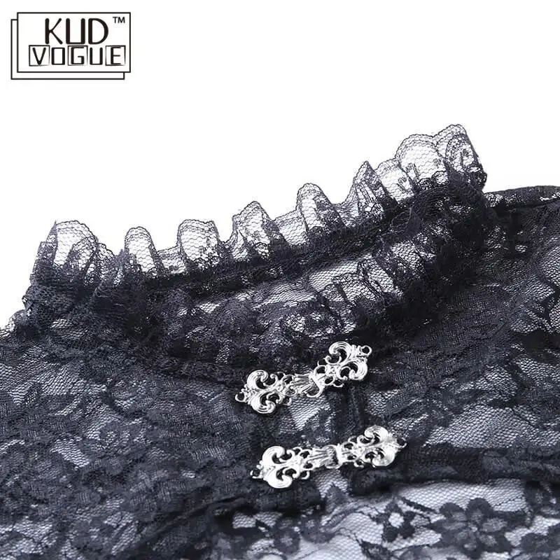 Сексуальный кружевной Короткий свитшот для женщин винтажный викторианский