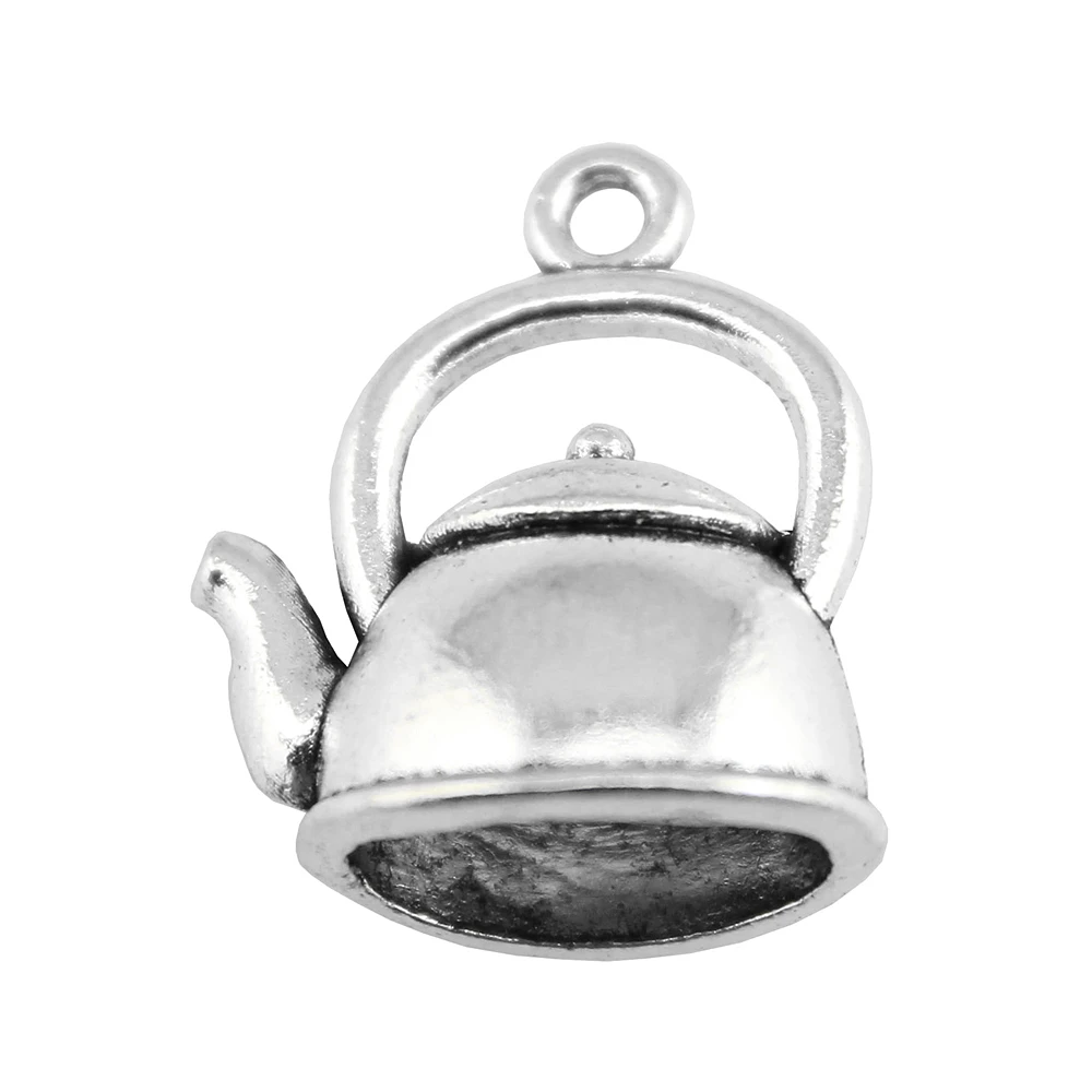 

5Pcs 20x17x10mm Kettle Charms For Jewelry Making Hand Made Jewelry Accessories Antique Silver Color Alloy Charms