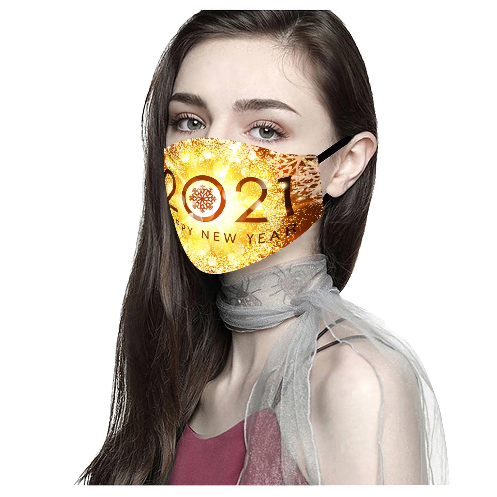 Маска моющаяся Пыленепроницаемая Защитная крышка для лица Рождество 2021
