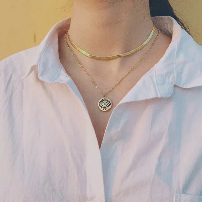 Ожерелье цепочка в стиле панк для женщин новинка уличная мода Золотая медная