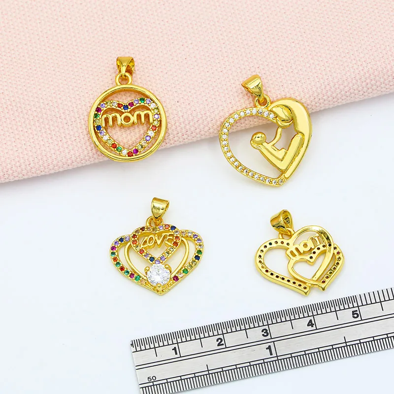 Подвески-буквы OCESRIO позолоченные с цирконием медные для изготовления украшений