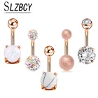Пупка для пирсинга пупка Женская из нержавеющей стали, 5 шт.лот, золотистого и серебристого цвета с кубическим цирконием ААА, Подарочная бижутерия