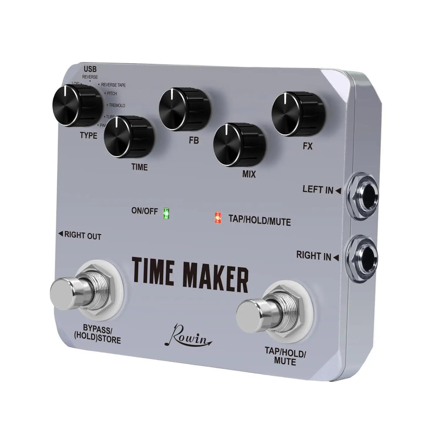 Rowin Time Maker 11 типов педалей для создания музыкальных эффектов бас гитары с