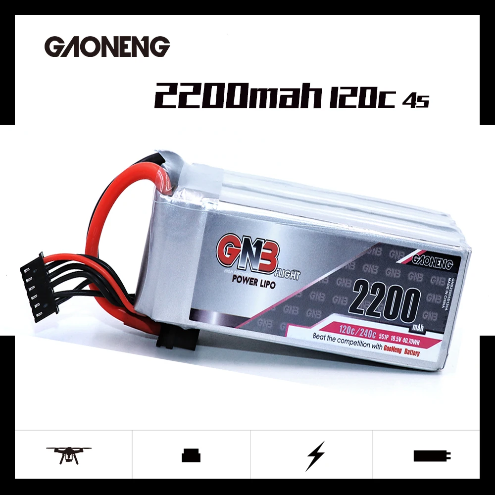 

Gaoneng GNB 4S 2200 мА/ч, 14,8 V 120C/240C Lipo Батарея с XT60 разъем для радиоуправляемого летательного аппарата FPV Quadcopter Вертолет Бла (беспилотный летательный ...