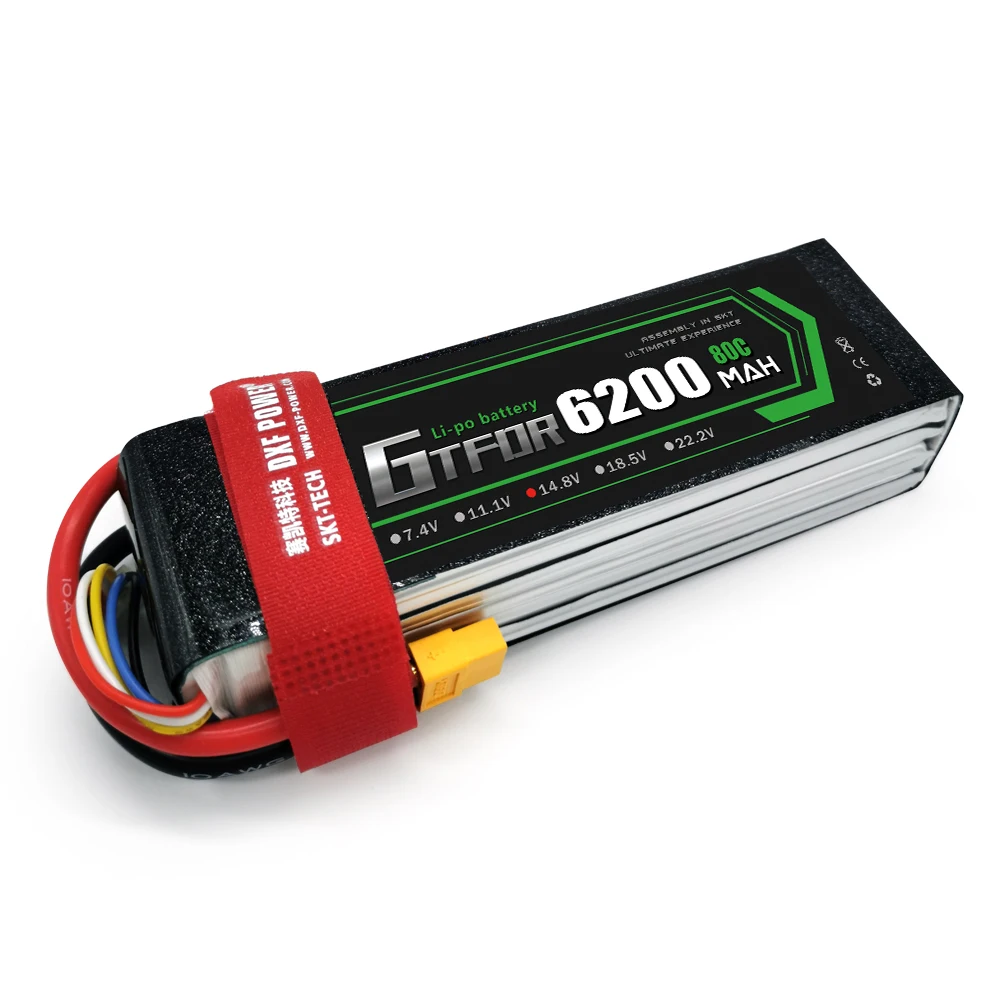

GTFDR 4S 14.8V 6200mah 80C-160C Lipo Battery 4S XT60 T Deans XT90 EC5 For FPV Drone Airplane Car Racing Truck Boat RC Parts