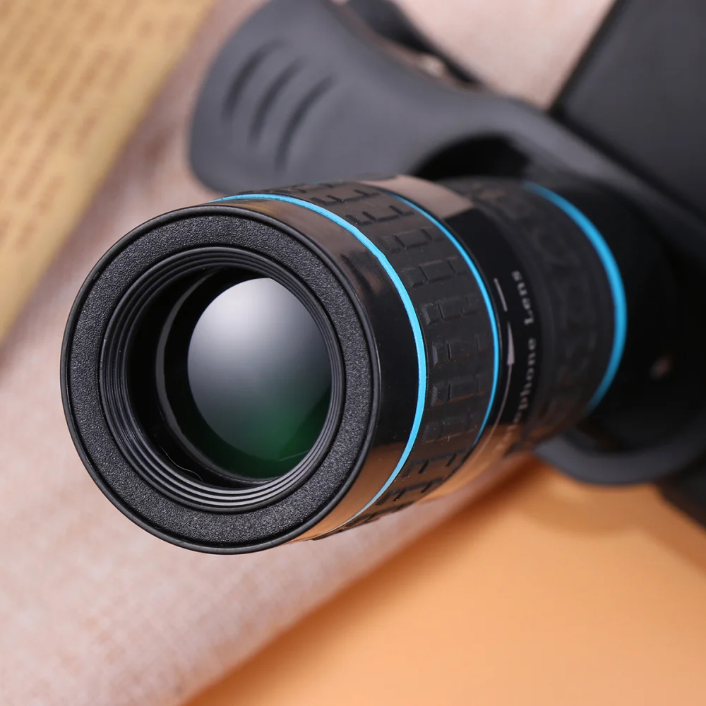 

2Pcs Telephoto Phone Single-tube Telescope General Purpose 18 x Zoom External Camera Black Blue