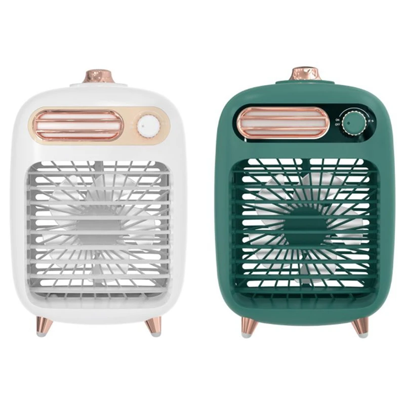 

Mini USB Portable Air Cooler Fan Air Conditioner Light Desktop Air Cooling Fan Humidifier for Office Bedroom