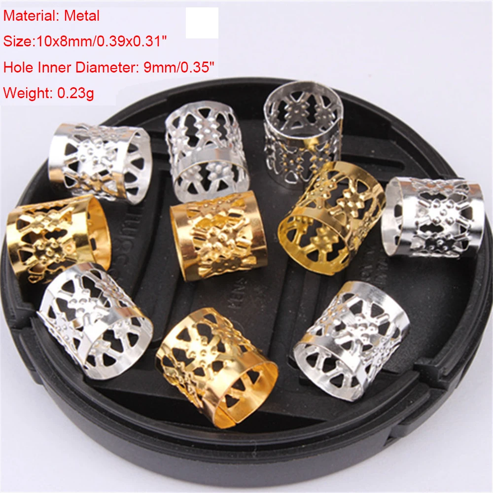 

20Pcs Hair Jewelry Braid Rings Decoration Pendants Dreadlocks Beads Cuffs Rings DIY Metal Hair Rings Beading Accessories Bead