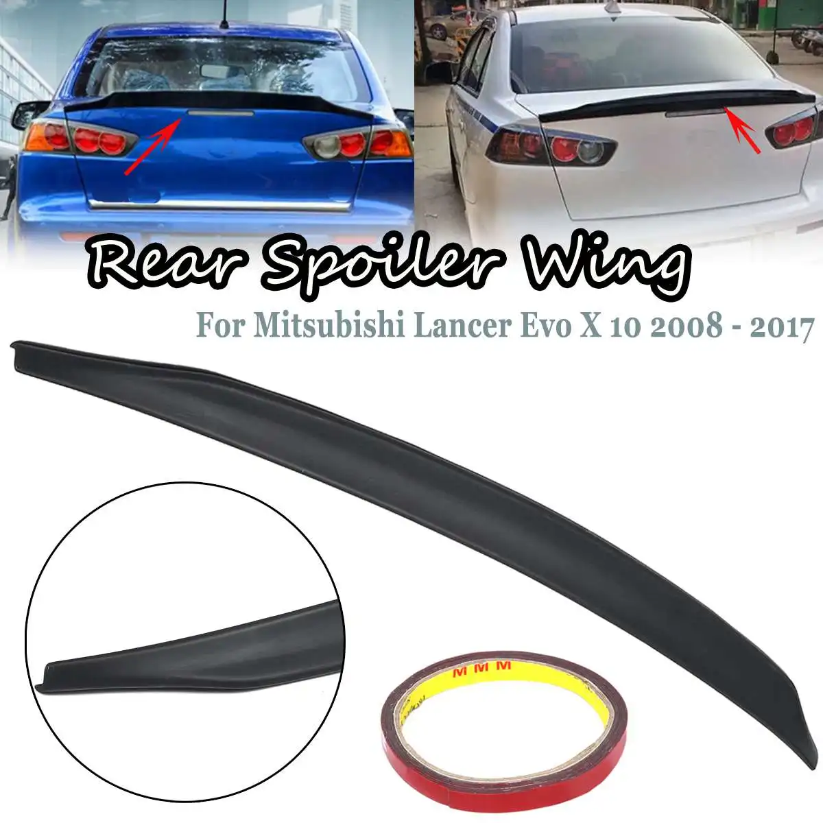 Car Rear Trunk Lip Spoiler Wing Black For Mitsubishi Lancer Evo X 10 2008-2017 | Автомобили и мотоциклы
