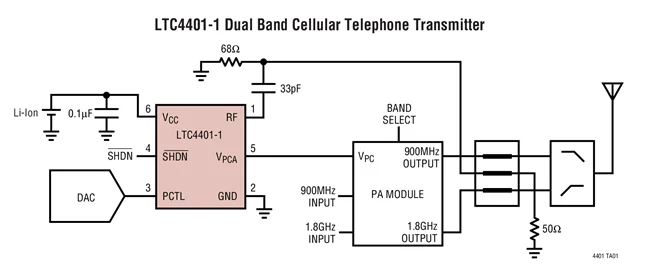 LTC4401-1ES6 LTC4401-2EMS8 LTC4401 - RF Мощность контроллеры с 250 кГц петля BW и 45dB динамический