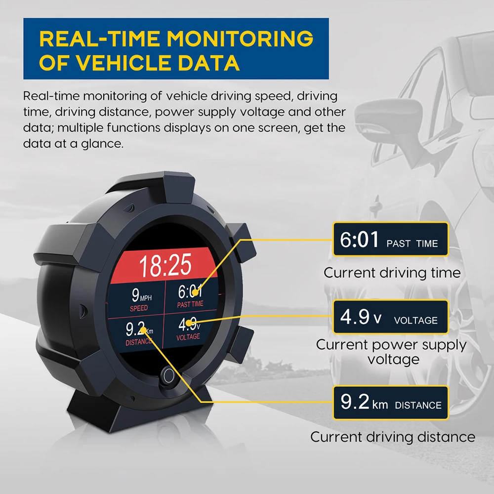 

4x4 Car Inclinometer Smart GPS Slope Meter High Precision Compass Altitude Off-road Device Provide Slope Angle Speed Device