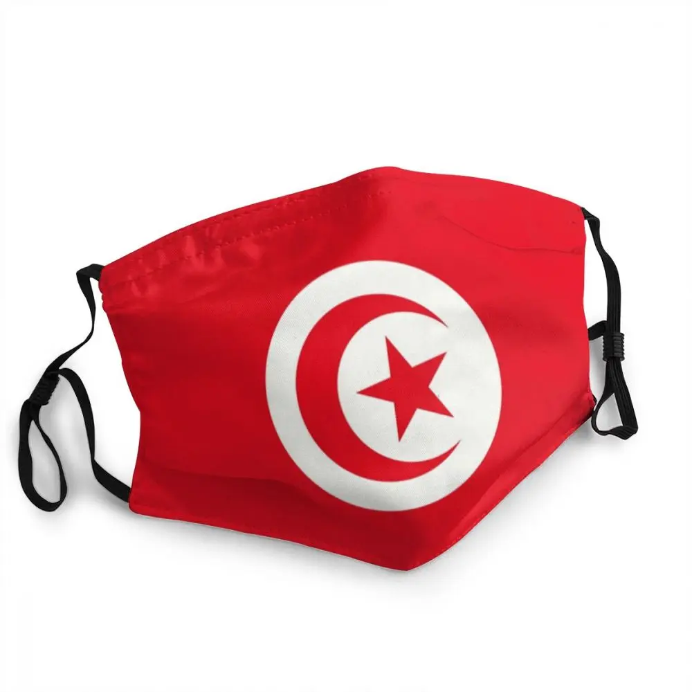 

Tunisian Flag Face Mask Dustproof Protection Cover Adult Washable Respirator Mouth-Muffle