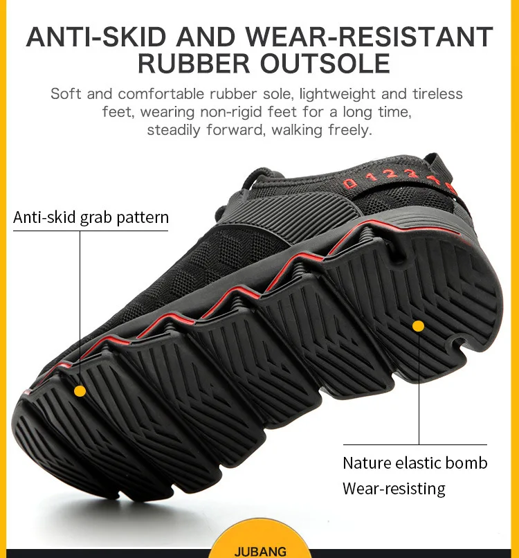 

Men Steel Toe Safety Shoes Lightweight Breathable Work Shoes Soft Comfortable Puncture-Proof Boots Immortal Indestructible Shoes