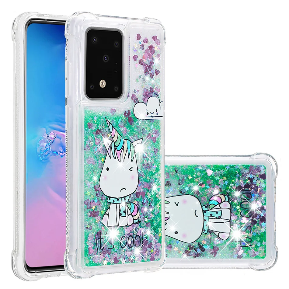 Блестящие динамические быстросохнущие жидкие Чехлы для Samsung Galaxy S20 Ultra S10E S10 S9 S8 Plus